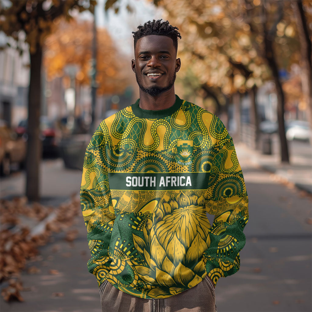 2026 Autumn Rugby Nations South Africa Custom Sweatshirt Indigenous Tribal Patchwork Motif