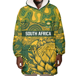 2026 Autumn Rugby Nations South Africa Custom Wearable Blanket Hoodie Indigenous Tribal Patchwork Motif