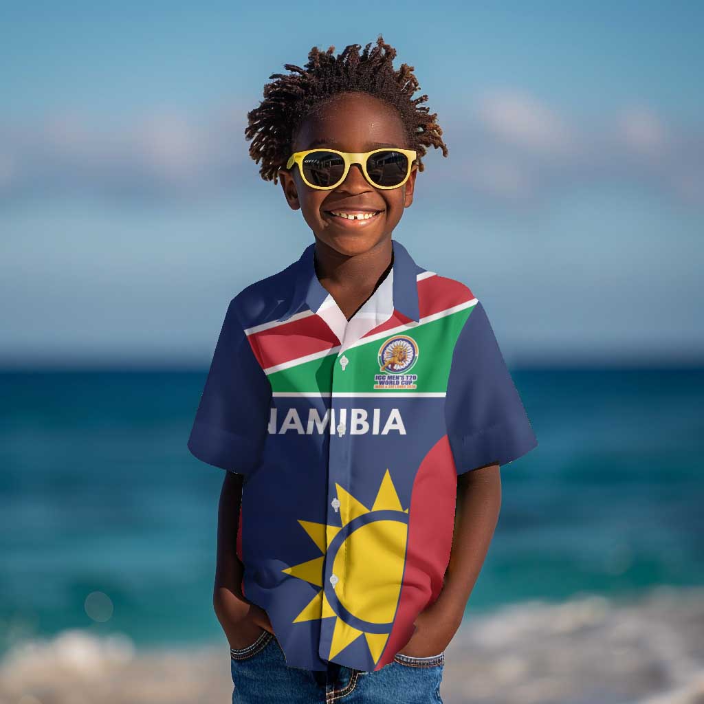 Custom Namibia Cricket Spirit 2026 Kid Hawaiian Shirt World T20 Edition - African Pride