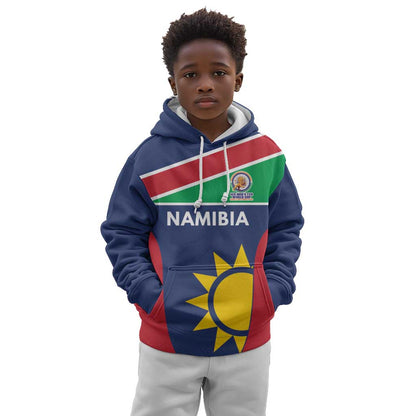 Custom Namibia Cricket Spirit 2026 Kid Hoodie World T20 Edition - African Pride