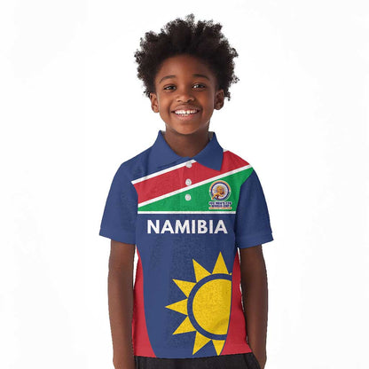Custom Namibia Cricket Spirit 2026 Kid Polo Shirt World T20 Edition - African Pride