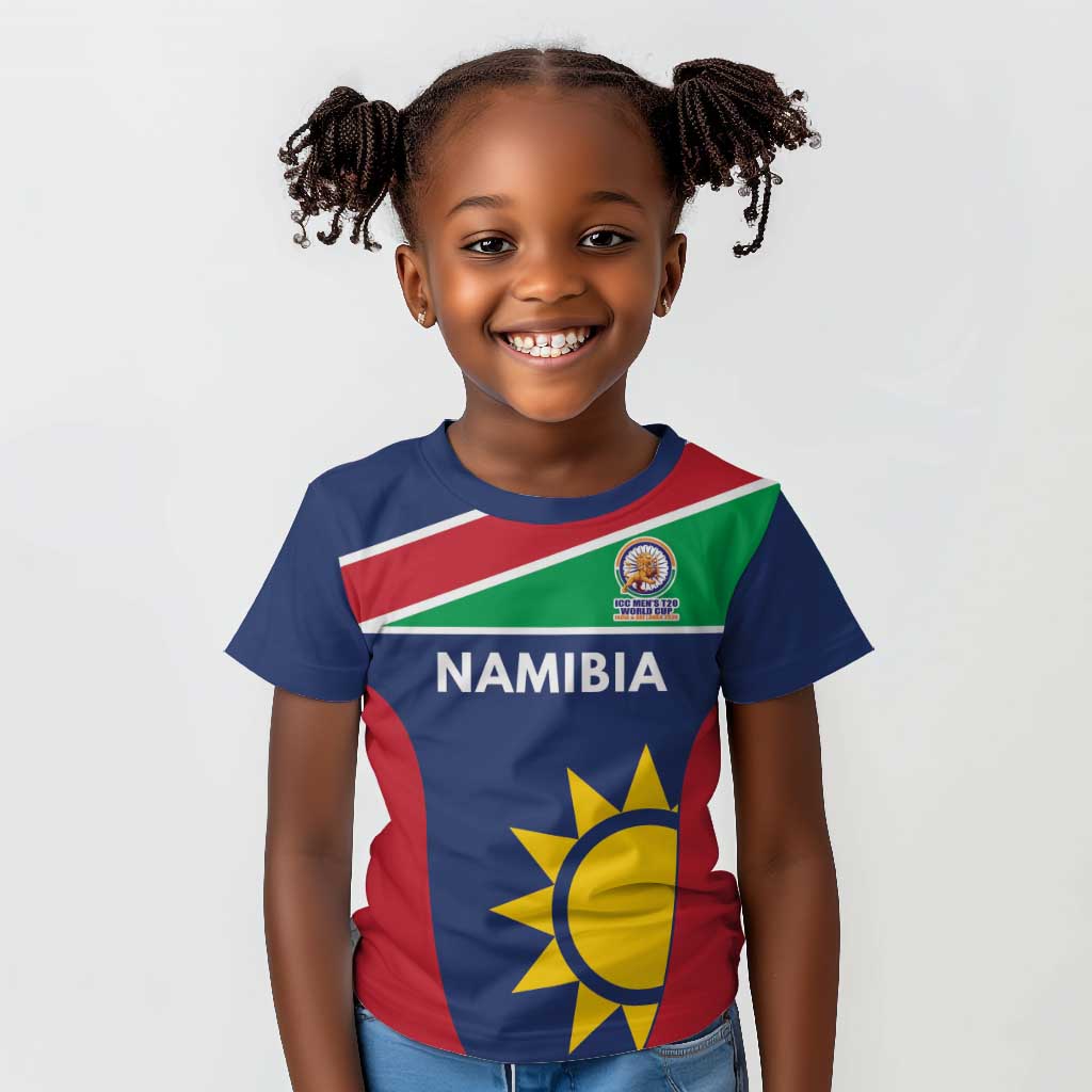 Custom Namibia Cricket Spirit 2026 Kid T shirt World T20 Edition - African Pride
