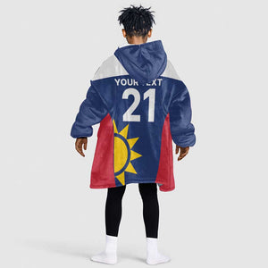 Custom Namibia Cricket Spirit 2026 Kid Wearable Blanket Hoodie World T20 Edition - African Pride