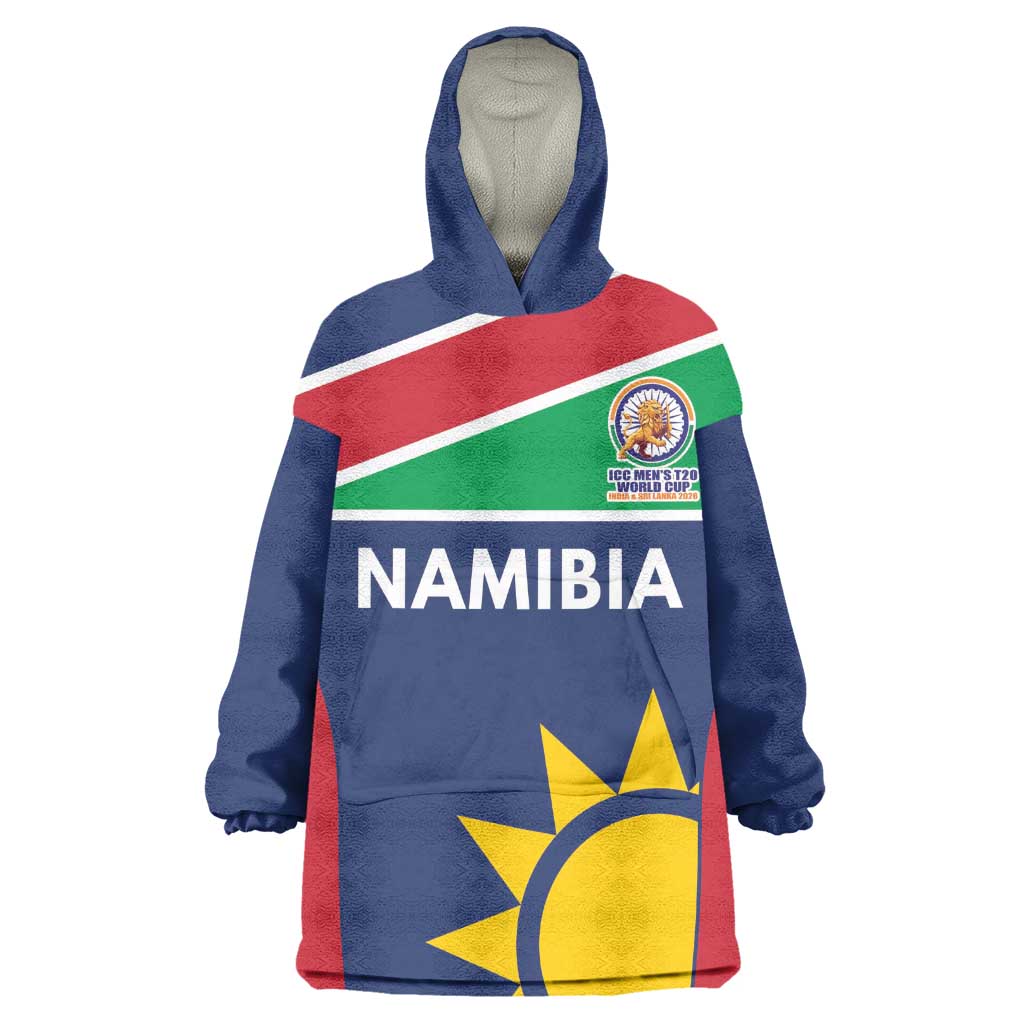 Custom Namibia Cricket Spirit 2026 Kid Wearable Blanket Hoodie World T20 Edition - African Pride