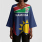 Custom Namibia Cricket Spirit 2026 Kimono Sleeve Blouse World T20 Edition