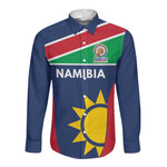 Custom Namibia Cricket Spirit 2026 Long Sleeve Button Shirt World T20 Edition - African Pride