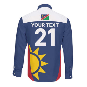 Custom Namibia Cricket Spirit 2026 Long Sleeve Button Shirt World T20 Edition - African Pride