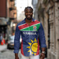 Custom Namibia Cricket Spirit 2026 Long Sleeve Button Shirt World T20 Edition - African Pride