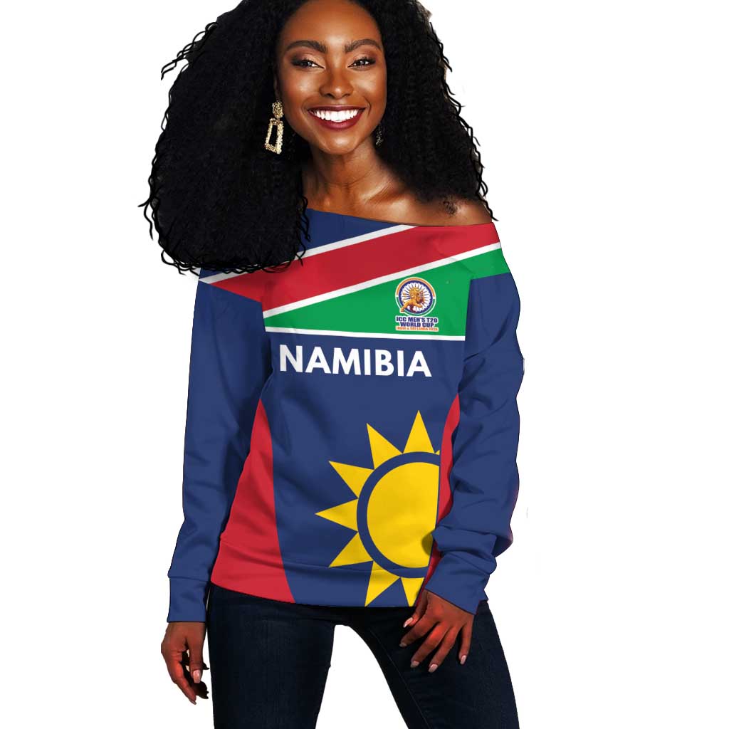 Custom Namibia Cricket Spirit 2026 Off Shoulder Sweater World T20 Edition - African Pride