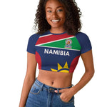 Custom Namibia Cricket Spirit 2026 Raglan Cropped T shirt World T20 Edition - African Pride