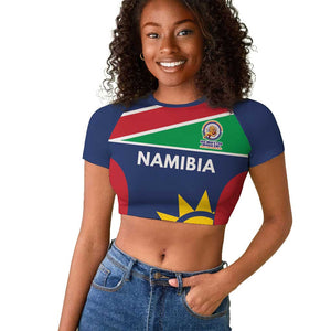 Custom Namibia Cricket Spirit 2026 Raglan Cropped T shirt World T20 Edition - African Pride