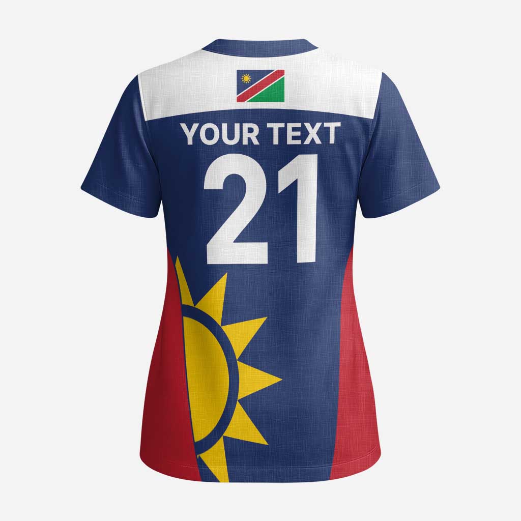 Custom Namibia Cricket Spirit 2026 Scrub Top World T20 Edition - African Pride