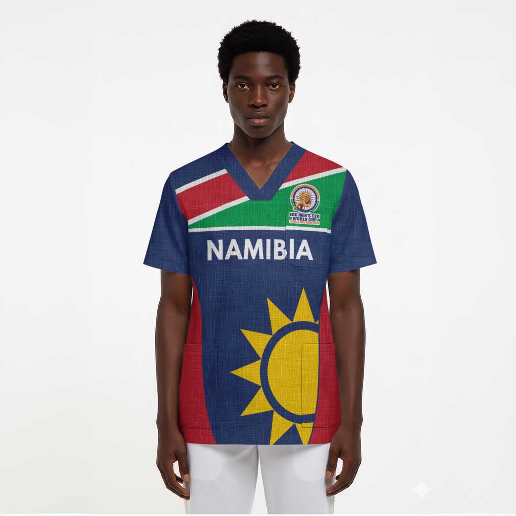 Custom Namibia Cricket Spirit 2026 Scrub Top World T20 Edition - African Pride