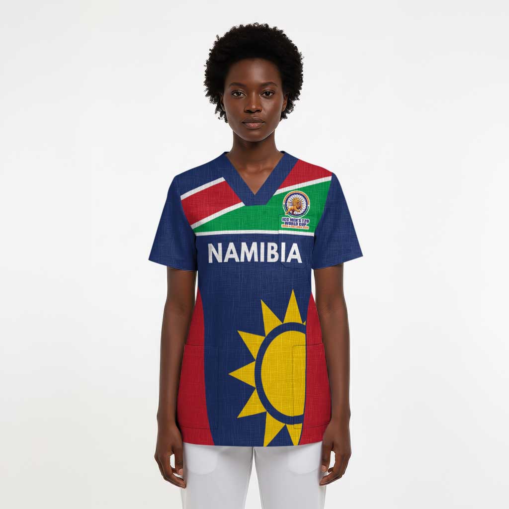Custom Namibia Cricket Spirit 2026 Scrub Top World T20 Edition - African Pride