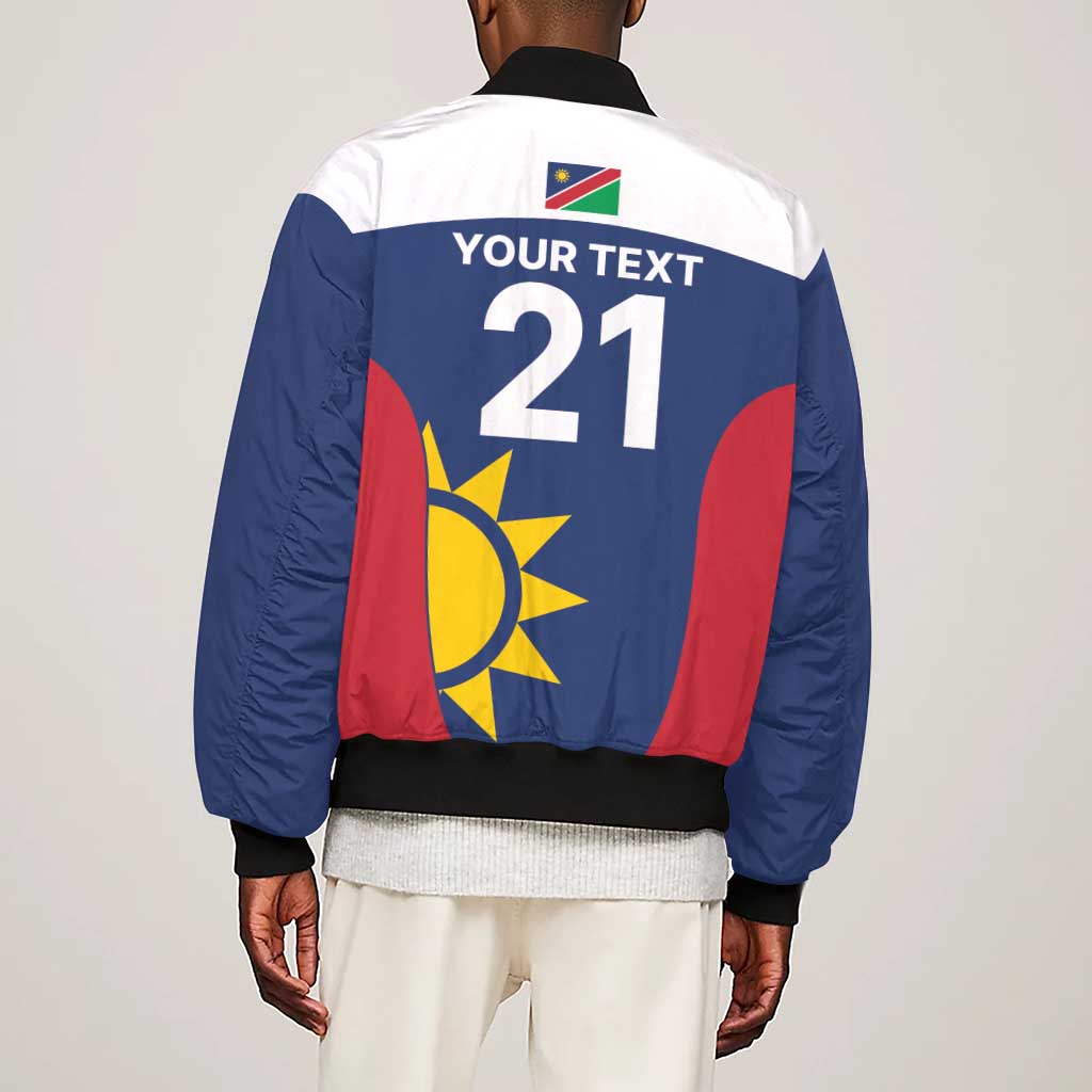 Custom Namibia Cricket Spirit 2026 Sleeve Zip Bomber Jacket World T20 Edition - African Pride