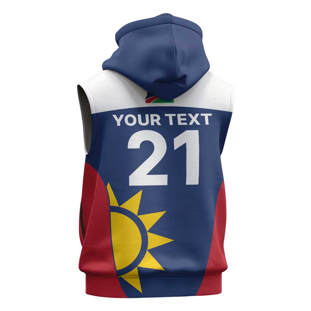 Custom Namibia Cricket Spirit 2026 Sleeveless Hoodie World T20 Edition - African Pride