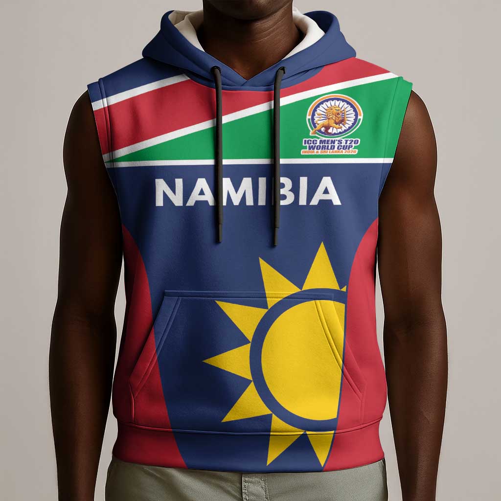 Custom Namibia Cricket Spirit 2026 Sleeveless Hoodie World T20 Edition - African Pride