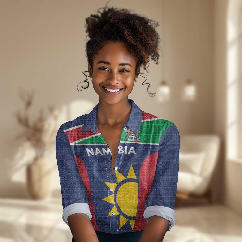 Custom Namibia Cricket Spirit 2026 Women Casual Shirt World T20 Edition - African Pride