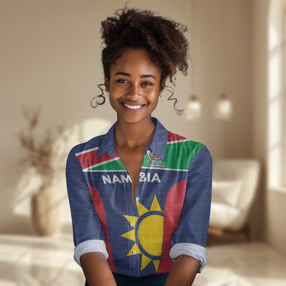 Custom Namibia Cricket Spirit 2026 Women Casual Shirt World T20 Edition - African Pride
