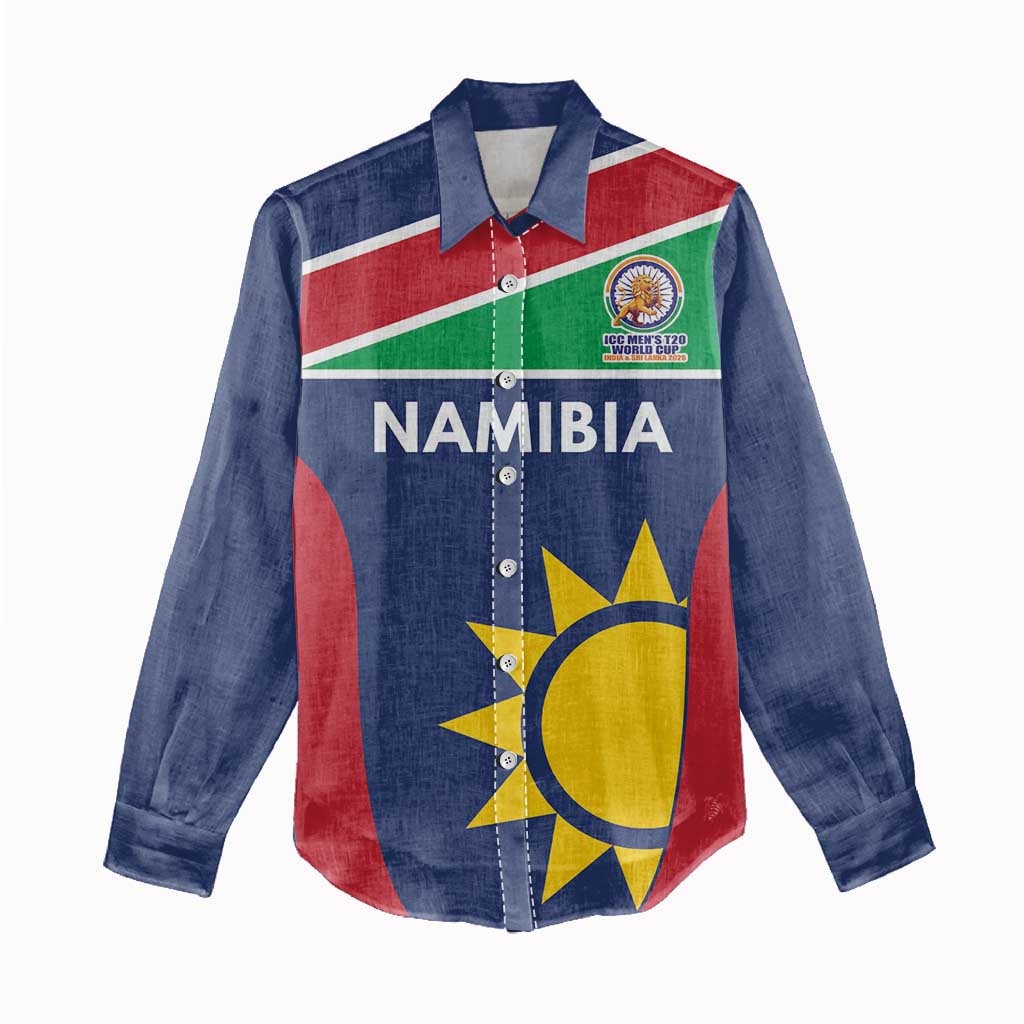 Custom Namibia Cricket Spirit 2026 Women Casual Shirt World T20 Edition - African Pride