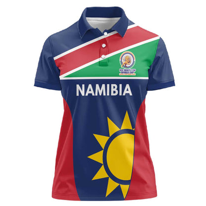Custom Namibia Cricket Spirit 2026 Women Polo Shirt World T20 Edition - African Pride