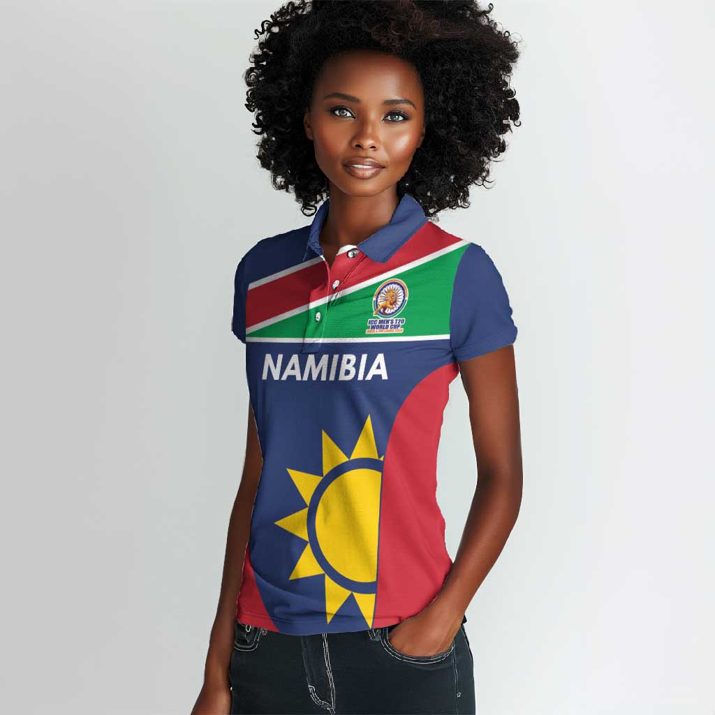 Custom Namibia Cricket Spirit 2026 Women Polo Shirt World T20 Edition - African Pride