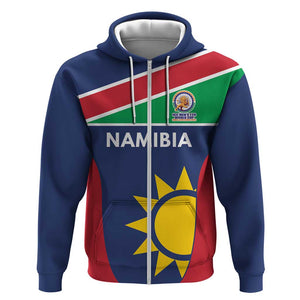 Custom Namibia Cricket Spirit 2026 Zip Hoodie World T20 Edition - African Pride