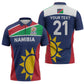 Custom Namibia Cricket Spirit 2026 Zipper Polo Shirt World T20 Edition