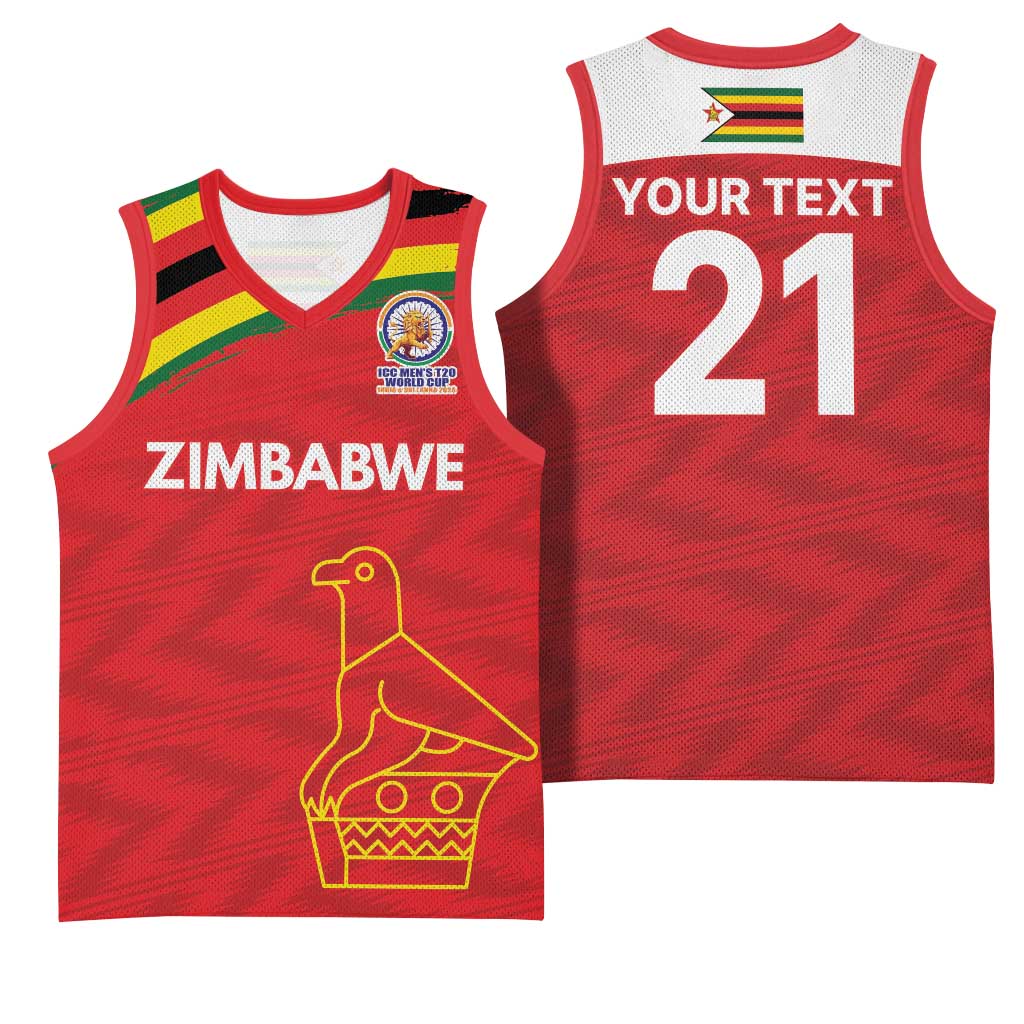Custom Zimbabwe Cricket Spirit 2026 Basketball Jersey World T20 Edition - African Pride