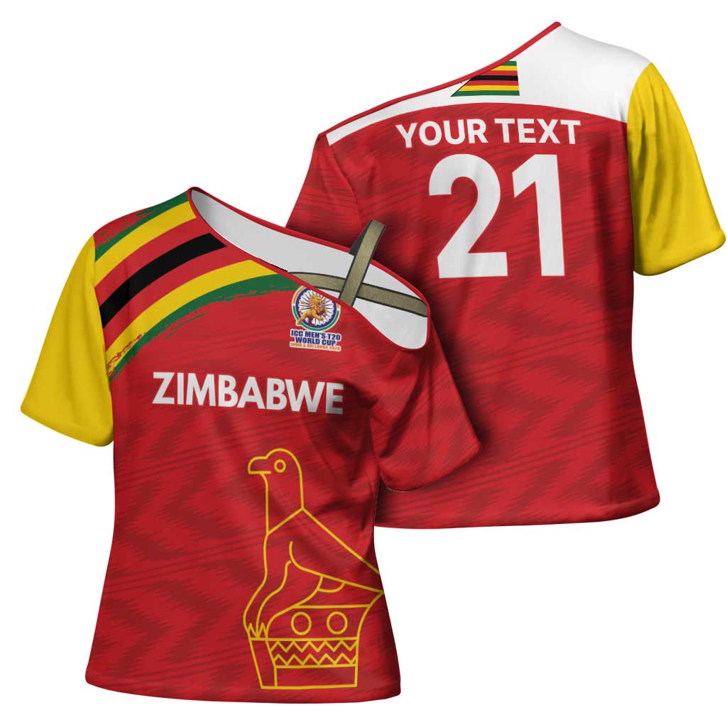 Custom Zimbabwe Cricket Spirit 2026 Cross Shoulder Shirt World T20 Edition