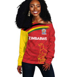 Custom Zimbabwe Cricket Spirit 2026 Off Shoulder Sweater World T20 Edition - African Pride