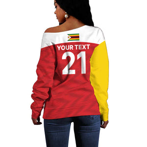 Custom Zimbabwe Cricket Spirit 2026 Off Shoulder Sweater World T20 Edition - African Pride