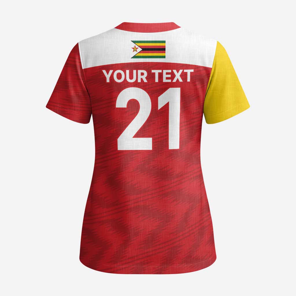 Custom Zimbabwe Cricket Spirit 2026 Scrub Top World T20 Edition - African Pride