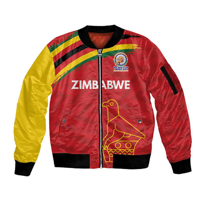 Custom Zimbabwe Cricket Spirit 2026 Sleeve Zip Bomber Jacket World T20 Edition - African Pride