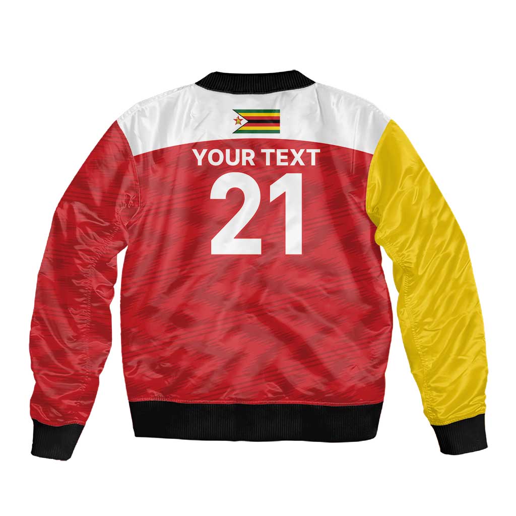 Custom Zimbabwe Cricket Spirit 2026 Sleeve Zip Bomber Jacket World T20 Edition - African Pride
