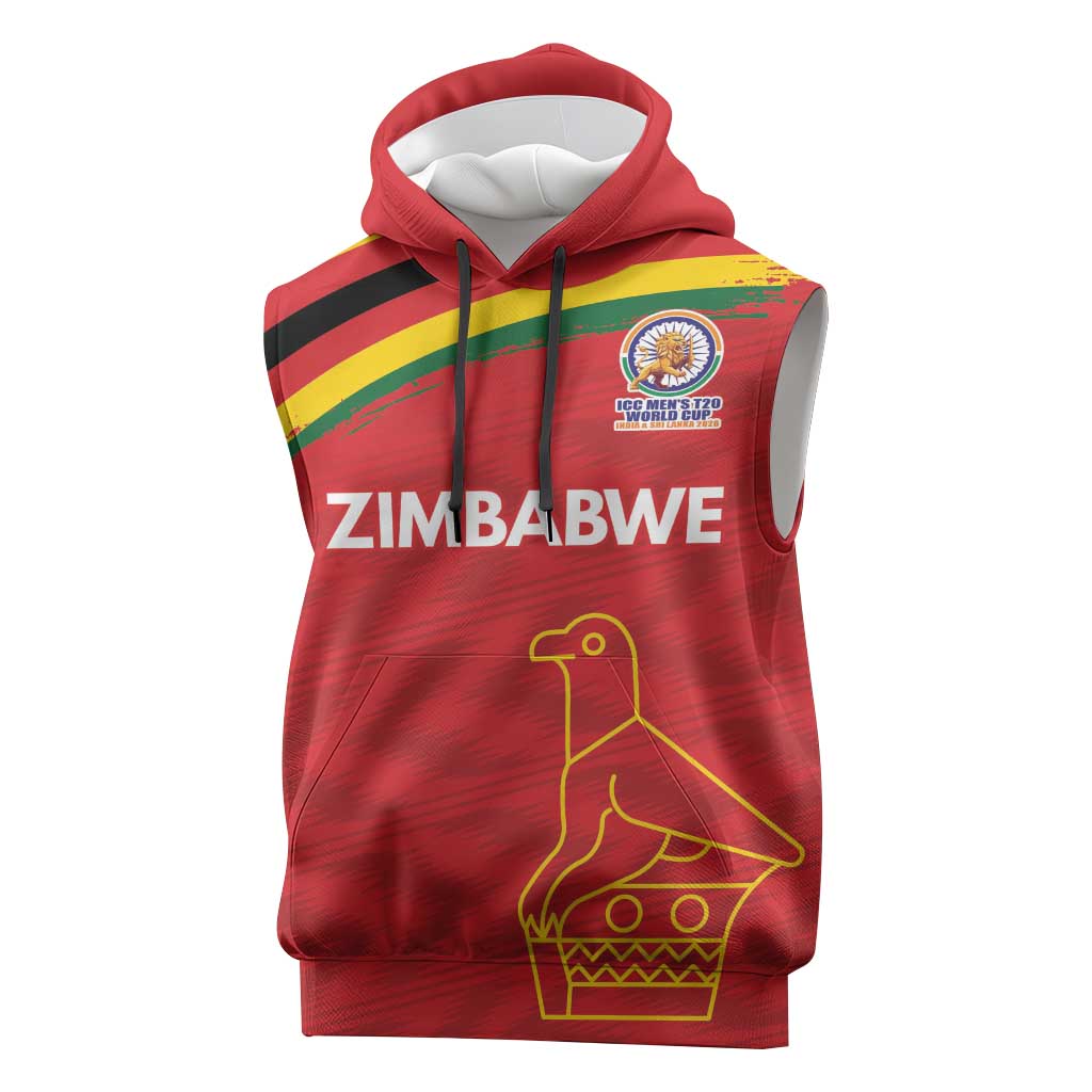 Custom Zimbabwe Cricket Spirit 2026 Sleeveless Hoodie World T20 Edition - African Pride
