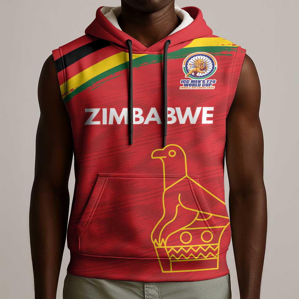 Custom Zimbabwe Cricket Spirit 2026 Sleeveless Hoodie World T20 Edition - African Pride
