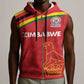 Custom Zimbabwe Cricket Spirit 2026 Sleeveless Zip Hoodie World T20 Edition - African Pride