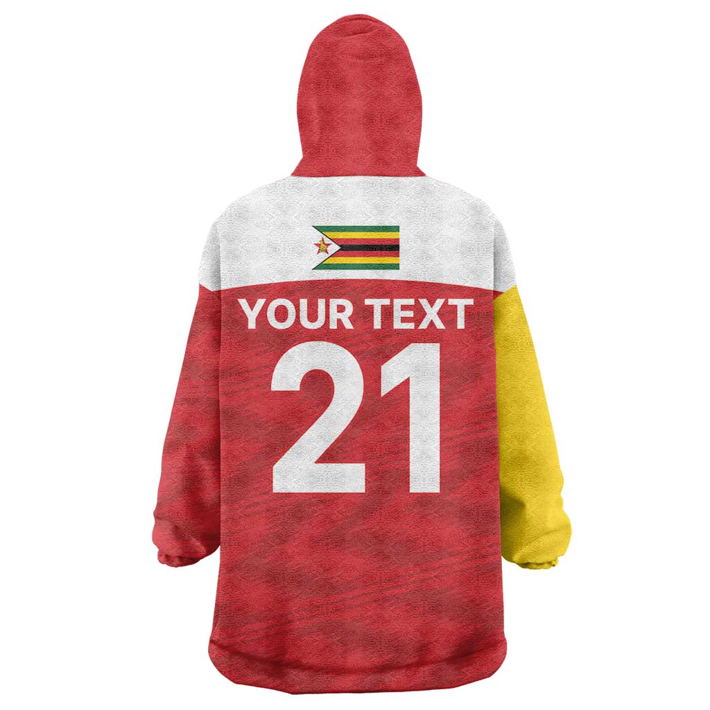 Custom Zimbabwe Cricket Spirit 2026 Wearable Blanket Hoodie World T20 Edition - African Pride