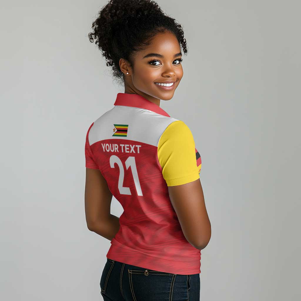 Custom Zimbabwe Cricket Spirit 2026 Women Polo Shirt World T20 Edition - African Pride