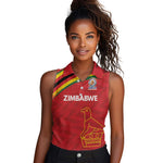 Custom Zimbabwe Cricket Spirit 2026 Women Sleeveless Polo Shirt World T20 Edition - African Pride