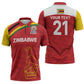 Custom Zimbabwe Cricket Spirit 2026 Zipper Polo Shirt World T20 Edition