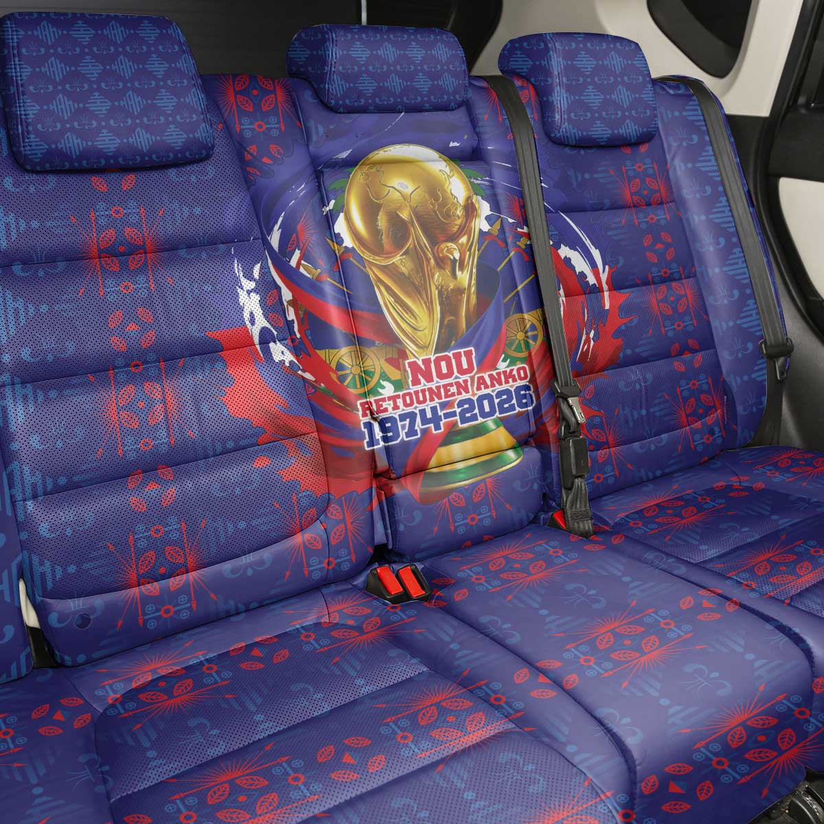 Haiti Grenadye Alaso Back Car Seat Cover Blue Nou Retounen Anko 1974-2026 - African Pride