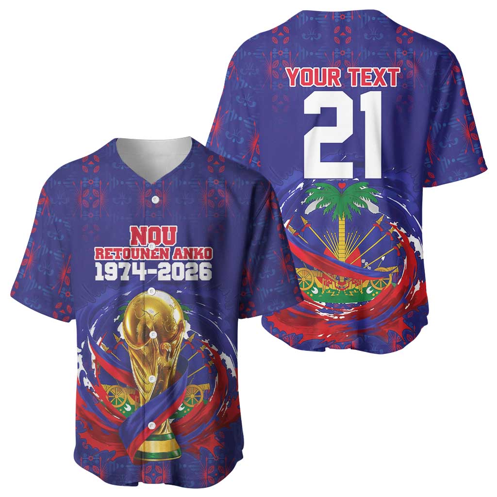 Custom Haiti Grenadye Alaso Baseball Jersey Blue Nou Retounen Anko 1974-2026 - African Pride