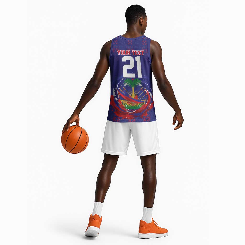 Custom Haiti Grenadye Alaso Basketball Jersey Blue Nou Retounen Anko 1974-2026 - African Pride