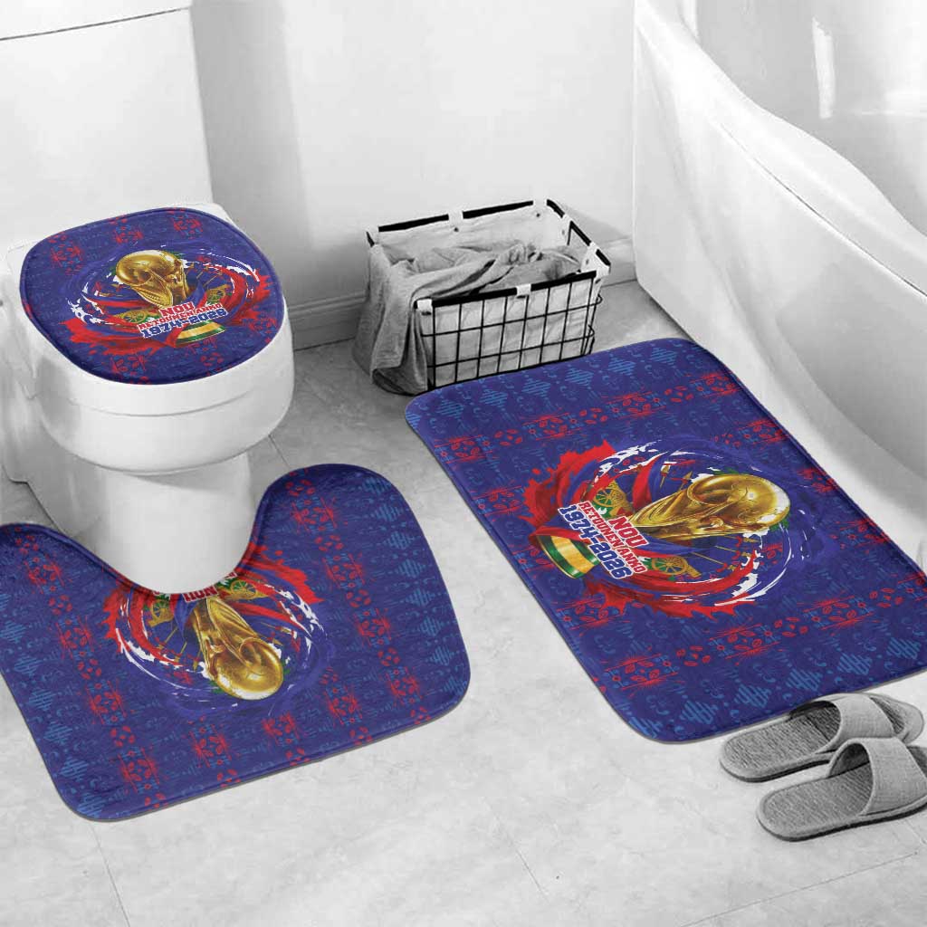 Haiti Grenadye Alaso Bathroom Set Blue Nou Retounen Anko 1974-2026 - African Pride