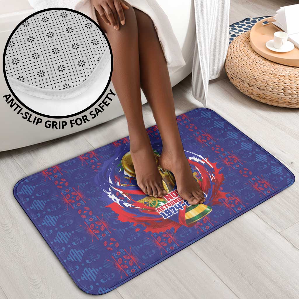 Haiti Grenadye Alaso Bathroom Set Blue Nou Retounen Anko 1974-2026 - African Pride
