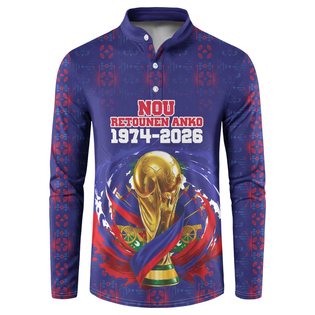 Custom Haiti Grenadye Alaso Button Sweatshirt Blue Nou Retounen Anko 1974-2026