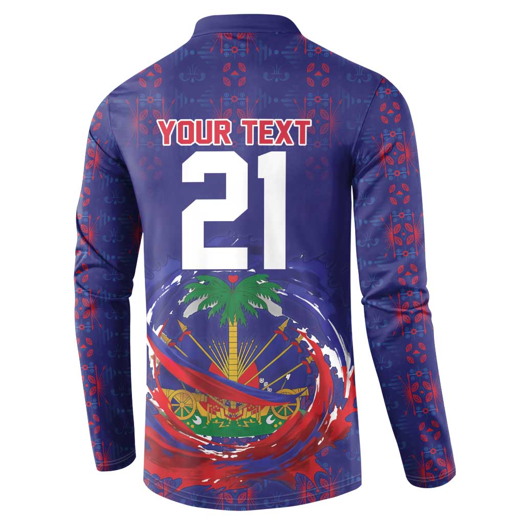 Custom Haiti Grenadye Alaso Button Sweatshirt Blue Nou Retounen Anko 1974-2026