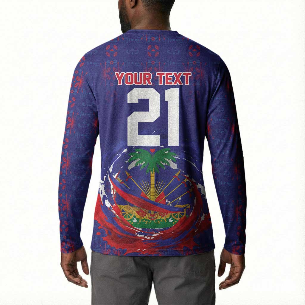 Custom Haiti Grenadye Alaso Button Sweatshirt Blue Nou Retounen Anko 1974-2026